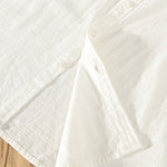 Buddha Stones Summer Casual Minimalist Button-Up Solid Cotton Linen Men's Short Sleeve Shirts With Pocket