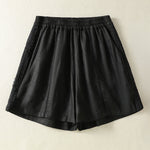 Buddha Stones Summer Casual Boho Solid Decorative Side Lace Women's Shorts With Pockets