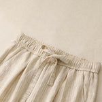 Buddha Stones Summer Casual Minimalist Drawstring Solid Ankle Pants Women's Straight Leg Pants With Pockets