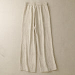 Buddha Stones Summer Casual Minimalist Drawstring Solid Ankle Pants Women's Straight Leg Pants With Pockets