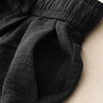 Buddha Stones Summer Casual Minimalist Drawstring Solid Ankle Pants Women's Straight Leg Pants With Pockets