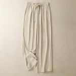 Buddha Stones Summer Casual Minimalist Drawstring Solid Ankle Pants Women's Straight Leg Pants With Pockets