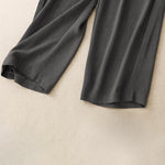 Buddha Stones Summer Casual Minimalist Drawstring Solid Ankle Pants Women's Straight Leg Pants With Pockets