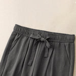 Buddha Stones Summer Casual Minimalist Drawstring Solid Ankle Pants Women's Straight Leg Pants With Pockets