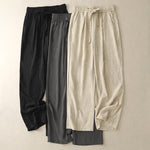 Buddha Stones Summer Casual Minimalist Drawstring Solid Ankle Pants Women's Straight Leg Pants With Pockets