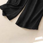 Buddha Stones Summer Casual Minimalist Drawstring Solid Ankle Pants Women's Straight Leg Pants With Pockets