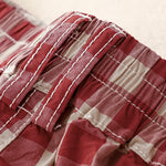 Buddha Stones Summer Casual Vintage Button Red Plaid Zipper Design Women's Shorts With Pockets