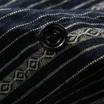 Buddha Stones Summer Casual Button Up Striped Cotton Men's Short Sleeve Shirts With Patch Pocket