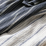 Buddha Stones Summer Casual Button Up Striped Cotton Men's Short Sleeve Shirts With Patch Pocket