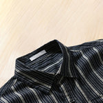 Buddha Stones Summer Casual Button Up Striped Cotton Men's Short Sleeve Shirts With Patch Pocket