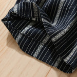 Buddha Stones Summer Casual Button Up Striped Cotton Men's Short Sleeve Shirts With Patch Pocket