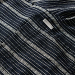 Buddha Stones Summer Casual Button Up Striped Cotton Men's Short Sleeve Shirts With Patch Pocket