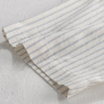 Buddha Stones Summer Casual Minimalist Half Button Striped Cotton Men's Short Sleeve Shirts