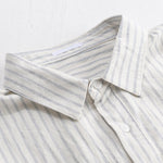 Buddha Stones Summer Casual Minimalist Half Button Striped Cotton Men's Short Sleeve Shirts