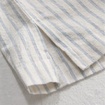 Buddha Stones Summer Casual Minimalist Half Button Striped Cotton Men's Short Sleeve Shirts