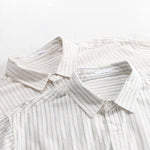 Buddha Stones Summer Casual Minimalist Half Button Striped Cotton Men's Short Sleeve Shirts
