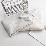 Buddha Stones Summer Casual Minimalist Half Button Striped Cotton Men's Short Sleeve Shirts