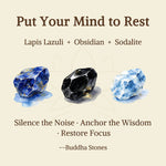 Buddha Stones 3pcs "Put Your Mind to Rest" Lapis Lazuli Balance Bracelet Includes Gift Message Card