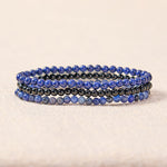 Buddha Stones 3pcs "Put Your Mind to Rest" Lapis Lazuli Balance Bracelet Includes Gift Message Card