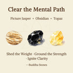 Buddha Stones 3pcs "Clear the Mental Path" Picture Jasper Wisdom Bracelet Includes Gift Message Card