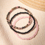 Buddha Stones 3pcs "Open Your Heart" Rhodonite Healing Bracelet Includes Gift Message Card
