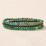 Buddha Stones 3pcs "Strengthen Your Spirit" Turquoise Bracelet Includes Gift Message Card