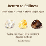 Buddha Stones 3pcs "Return to Stillness" White Fossil Elegant Bracelet Includes Gift Message Card