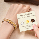 Buddha Stones 3pcs "Return to Stillness" White Fossil Elegant Bracelet Includes Gift Message Card