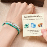 Buddha Stones 3pcs "Ease Emotional Waves" Amazonite Relax Bracelet Includes Gift Message Card