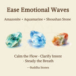 Buddha Stones 3pcs "Ease Emotional Waves" Amazonite Relax Bracelet Includes Gift Message Card