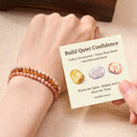 Buddha Stones 3pcs "Build Quiet Confidence" Yellow Aventurine Optimism Bracelet Includes Gift Message Card