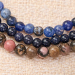 Buddha Stones 3pcs "Find Inner Clarity" Rhodonite Compassion Bracelet Includes Gift Message Card