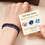 Buddha Stones 3pcs "Find Inner Clarity" Rhodonite Compassion Bracelet Includes Gift Message Card