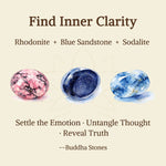 Buddha Stones 3pcs "Find Inner Clarity" Rhodonite Compassion Bracelet Includes Gift Message Card