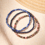 Buddha Stones 3pcs "Find Inner Clarity" Rhodonite Compassion Bracelet Includes Gift Message Card