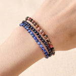 Buddha Stones 3pcs "Find Inner Clarity" Rhodonite Compassion Bracelet Includes Gift Message Card