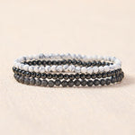 Buddha Stones 3pcs "Clear the Negative Energy" Lava Rock Support Bracelet Includes Gift Message Card