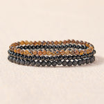 Buddha Stones 3pcs "Rebuild Your Inner Drive" Lava Rock Calm Bracelet Includes Gift Message Card