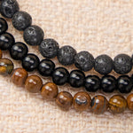 Buddha Stones 3pcs "Rebuild Your Inner Drive" Lava Rock Calm Bracelet Includes Gift Message Card