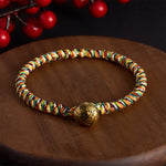 Buddha Stones Hand-woven Colorful String Lotus Balance Braided Bracelet