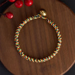 Buddha Stones Hand-woven Colorful String Lotus Balance Braided Bracelet