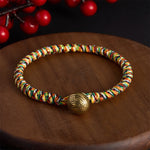Buddha Stones Hand-woven Colorful String Lotus Balance Braided Bracelet