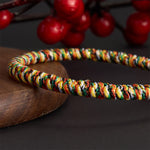 Buddha Stones Hand-woven Colorful String Lotus Balance Braided Bracelet