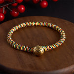 Buddha Stones Hand-woven Colorful String Lotus Balance Braided Bracelet