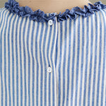 Buddha Stones Summer Casual Elegant Side Slit Striped Crew Neck Tank Top Women's Sleeveless Shirts