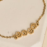 Buddha Stones Titanium Steel Four Cat Paws Balance Bracelet