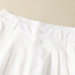 Buddha Stones Summer Casual Minimalist Button-Up Solid Capri Pants Women's Harem Pants With Pocket