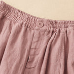 Buddha Stones Summer Casual Minimalist Button-Up Solid Ankle Pants Women's Wide Leg Pants With Pocket