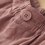 Buddha Stones Summer Casual Minimalist Button-Up Solid Ankle Pants Women's Wide Leg Pants With Pocket