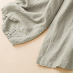 Buddha Stones Summer Casual Minimalist Button-Up Solid Ankle Pants Women's Wide Leg Pants With Pocket